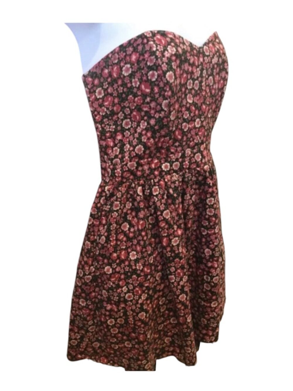Semi-formal dress size medium pink floral strapless w/tulle